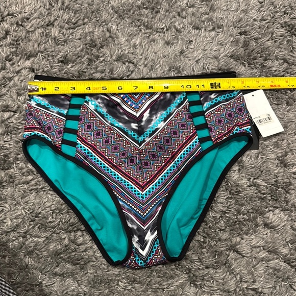 Kenneth Cole New York Blue Black Chevron Bikini Bottom Swimming Suit Designer - Picture 7 of 8